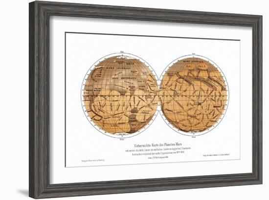 Schiaparelli's Map of Mars, 1877-1888-Detlev Van Ravenswaay-Framed Premium Photographic Print