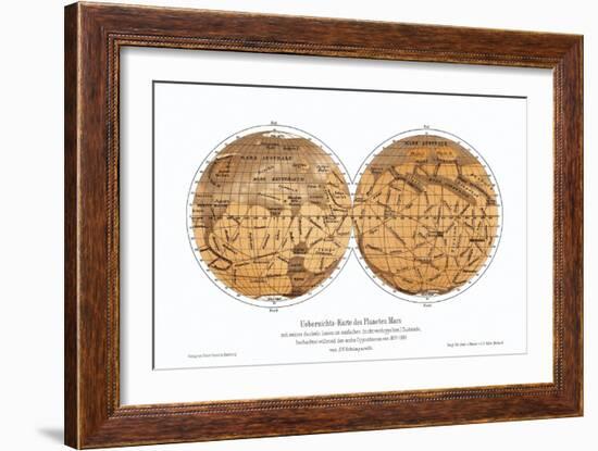 Schiaparelli's Map of Mars, 1877-1888-Detlev Van Ravenswaay-Framed Premium Photographic Print