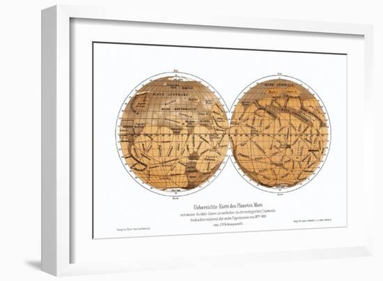 Schiaparelli's Map of Mars, 1877-1888-Detlev Van Ravenswaay-Framed Premium Photographic Print