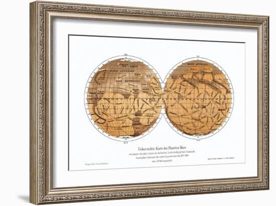 Schiaparelli's Map of Mars, 1877-1888-Detlev Van Ravenswaay-Framed Photographic Print