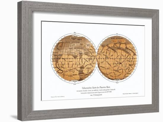 Schiaparelli's Map of Mars, 1877-1888-Detlev Van Ravenswaay-Framed Photographic Print