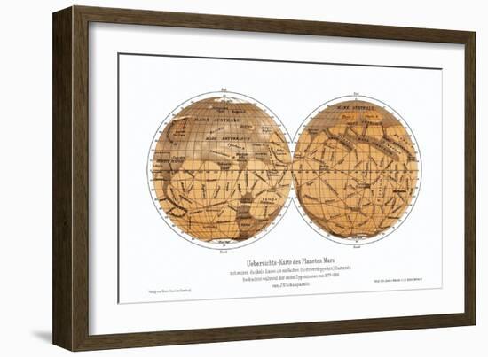 Schiaparelli's Map of Mars, 1877-1888-Detlev Van Ravenswaay-Framed Photographic Print