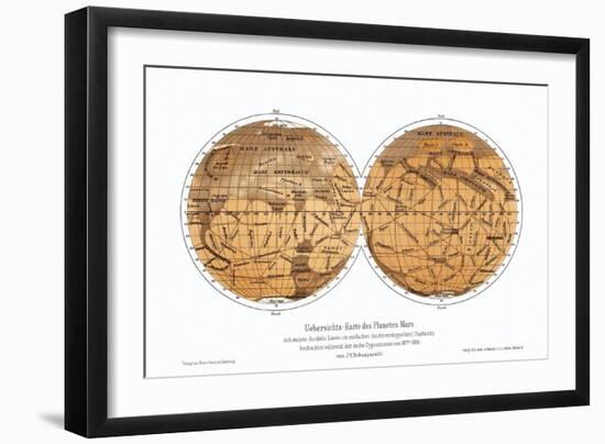 Schiaparelli's Map of Mars, 1877-1888-Detlev Van Ravenswaay-Framed Photographic Print