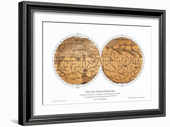 Schiaparelli's Map of Mars, 1877-1888-Detlev Van Ravenswaay-Framed Photographic Print