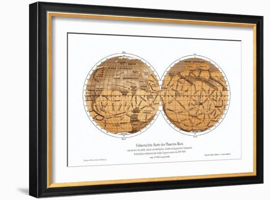 Schiaparelli's Map of Mars, 1877-1888-Detlev Van Ravenswaay-Framed Photographic Print