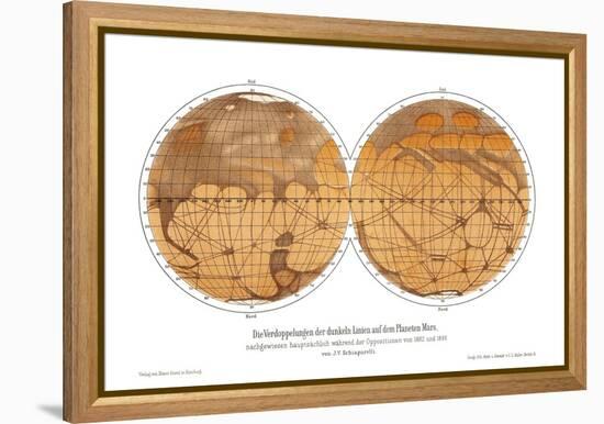 Schiaparelli's Map of Mars, 1882-1888-Detlev Van Ravenswaay-Framed Premier Image Canvas