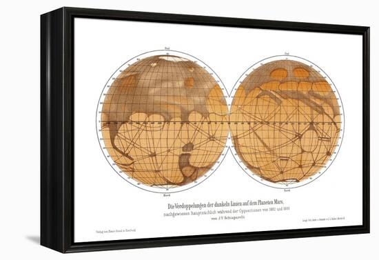 Schiaparelli's Map of Mars, 1882-1888-Detlev Van Ravenswaay-Framed Premier Image Canvas