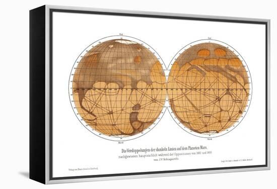 Schiaparelli's Map of Mars, 1882-1888-Detlev Van Ravenswaay-Framed Premier Image Canvas