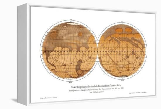 Schiaparelli's Map of Mars, 1882-1888-Detlev Van Ravenswaay-Framed Premier Image Canvas