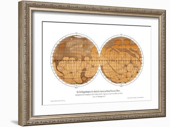 Schiaparelli's Map of Mars, 1882-1888-Detlev Van Ravenswaay-Framed Premium Photographic Print