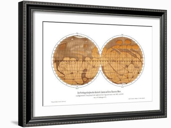 Schiaparelli's Map of Mars, 1882-1888-Detlev Van Ravenswaay-Framed Premium Photographic Print
