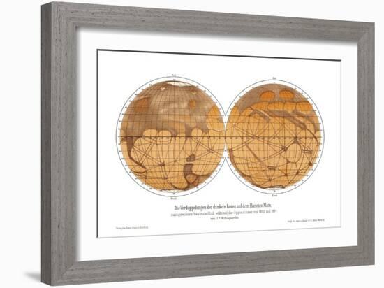 Schiaparelli's Map of Mars, 1882-1888-Detlev Van Ravenswaay-Framed Photographic Print