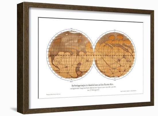 Schiaparelli's Map of Mars, 1882-1888-Detlev Van Ravenswaay-Framed Photographic Print