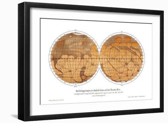 Schiaparelli's Map of Mars, 1882-1888-Detlev Van Ravenswaay-Framed Photographic Print