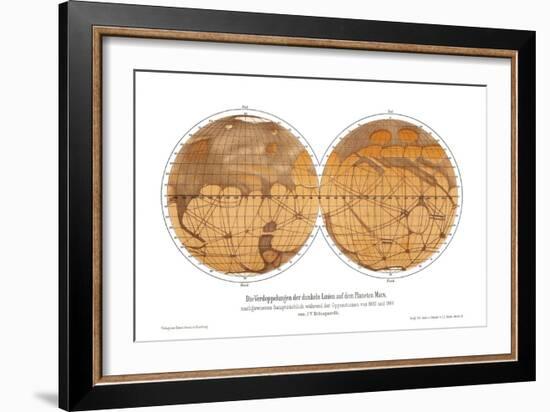 Schiaparelli's Map of Mars, 1882-1888-Detlev Van Ravenswaay-Framed Photographic Print