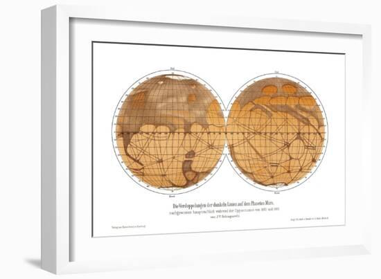 Schiaparelli's Map of Mars, 1882-1888-Detlev Van Ravenswaay-Framed Photographic Print