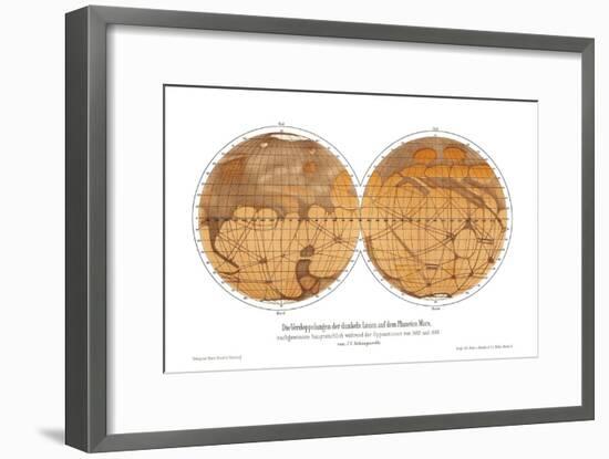 Schiaparelli's Map of Mars, 1882-1888-Detlev Van Ravenswaay-Framed Photographic Print