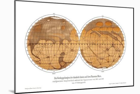 Schiaparelli's Map of Mars, 1882-1888-Detlev Van Ravenswaay-Mounted Photographic Print