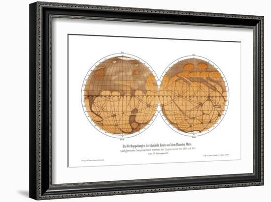 Schiaparelli's Map of Mars, 1882-1888-Detlev Van Ravenswaay-Framed Photographic Print