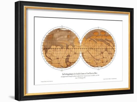 Schiaparelli's Map of Mars, 1882-1888-Detlev Van Ravenswaay-Framed Photographic Print