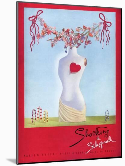 Schiaparelli Shocking, Hearts Surrealism Art, UK, 1930-null-Mounted Giclee Print