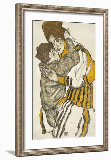 Schiele’s Wife With Her Little Nephew, 1915-Egon Schiele-Framed Art Print