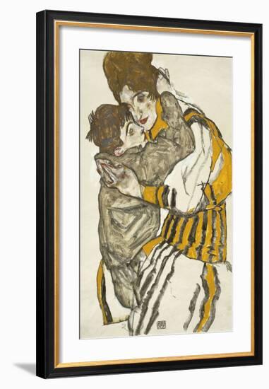 Schiele’s Wife With Her Little Nephew, 1915-Egon Schiele-Framed Art Print