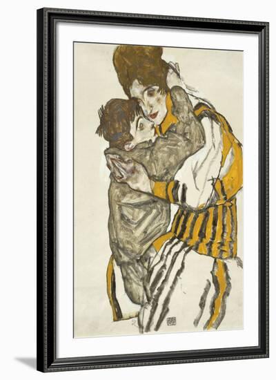 Schiele's Wife with Her Little Nephew, 1915-Egon Schiele-Framed Giclee Print