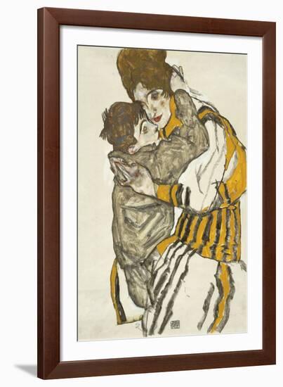 Schiele's Wife with Her Little Nephew, 1915-Egon Schiele-Framed Giclee Print