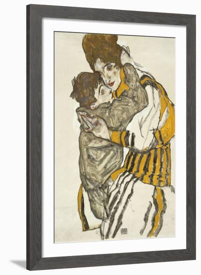 Schiele's Wife with Her Little Nephew, 1915-Egon Schiele-Framed Giclee Print