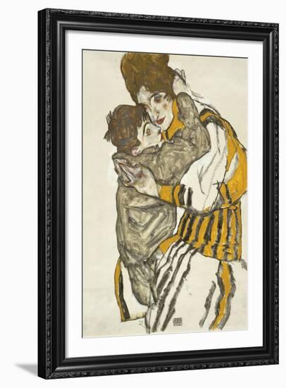 Schiele's Wife with Her Little Nephew, 1915-Egon Schiele-Framed Giclee Print