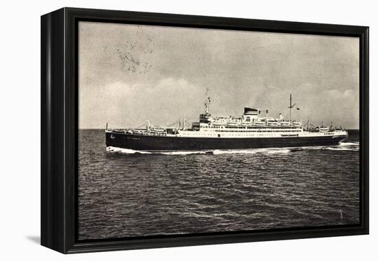 Schiff Saturnia Der Italian Line Auf Dem Meer, 1954-null-Framed Premier Image Canvas