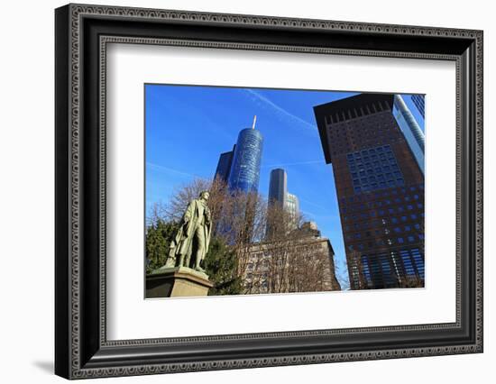 Schiller Monument and Financial District, Frankfurt am Main, Hesse, Germany, Europe-Hans-Peter Merten-Framed Photographic Print