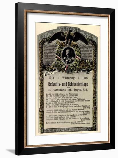 Schlachtentage, II. Btl. Inf. Reg. 334, Weltkrieg 1916-null-Framed Giclee Print
