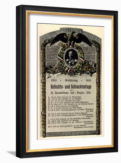 Schlachtentage, II. Btl. Inf. Reg. 334, Weltkrieg 1916-null-Framed Giclee Print