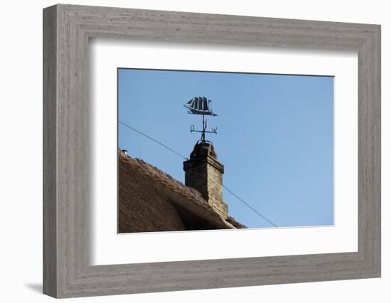 Schleswig-Holstein, Sieseby, Typical Residential House, Detail, Chimney, Weather Vane-Catharina Lux-Framed Photographic Print