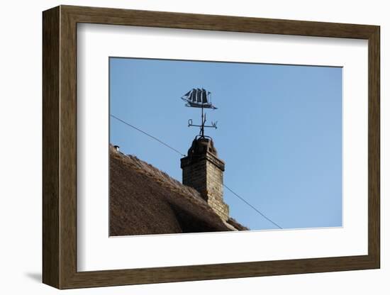 Schleswig-Holstein, Sieseby, Typical Residential House, Detail, Chimney, Weather Vane-Catharina Lux-Framed Photographic Print