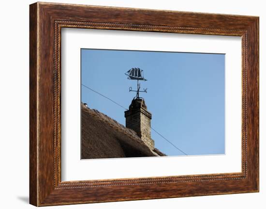 Schleswig-Holstein, Sieseby, Typical Residential House, Detail, Chimney, Weather Vane-Catharina Lux-Framed Photographic Print