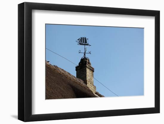 Schleswig-Holstein, Sieseby, Typical Residential House, Detail, Chimney, Weather Vane-Catharina Lux-Framed Photographic Print