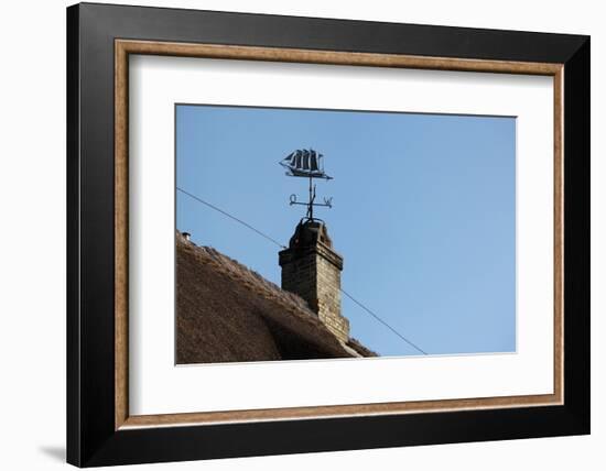 Schleswig-Holstein, Sieseby, Typical Residential House, Detail, Chimney, Weather Vane-Catharina Lux-Framed Photographic Print