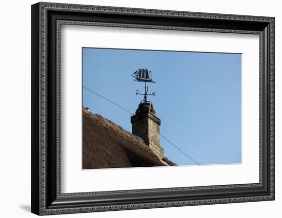 Schleswig-Holstein, Sieseby, Typical Residential House, Detail, Chimney, Weather Vane-Catharina Lux-Framed Photographic Print