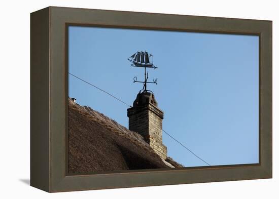 Schleswig-Holstein, Sieseby, Typical Residential House, Detail, Chimney, Weather Vane-Catharina Lux-Framed Premier Image Canvas