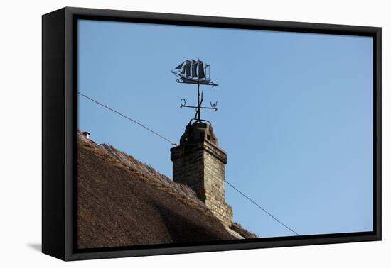 Schleswig-Holstein, Sieseby, Typical Residential House, Detail, Chimney, Weather Vane-Catharina Lux-Framed Premier Image Canvas