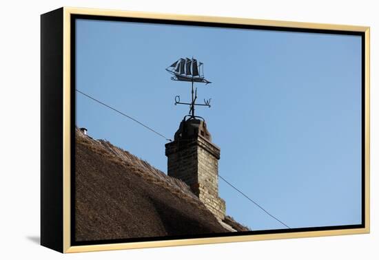 Schleswig-Holstein, Sieseby, Typical Residential House, Detail, Chimney, Weather Vane-Catharina Lux-Framed Premier Image Canvas
