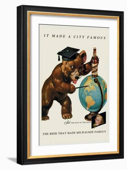 Schlitz Beer, It Made a City Famous-null-Framed Art Print