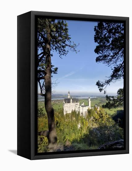 Schloss Neuschwanstein, Fairytale Castle Built by King Ludwig II, Near Fussen, Bavaria, Germany-Gary Cook-Framed Premier Image Canvas