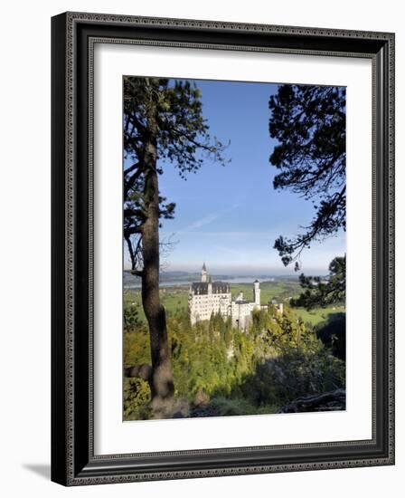 Schloss Neuschwanstein, Fairytale Castle Built by King Ludwig II, Near Fussen, Bavaria, Germany-Gary Cook-Framed Photographic Print