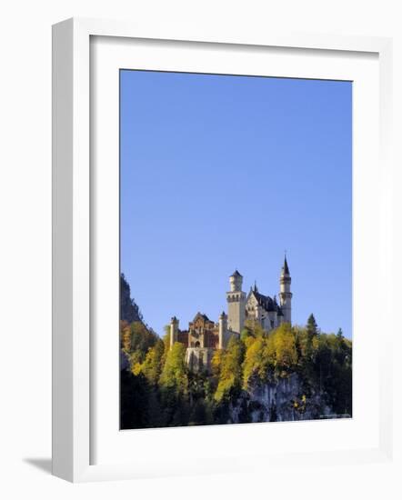 Schloss Neuschwanstein, Fairytale Castle Built by King Ludwig II, Near Fussen, Bavaria, Germany-Gary Cook-Framed Photographic Print