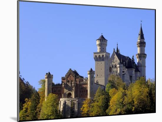 Schloss Neuschwanstein, Fairytale Castle Built by King Ludwig II, Near Fussen, Bavaria, Germany-Gary Cook-Mounted Photographic Print