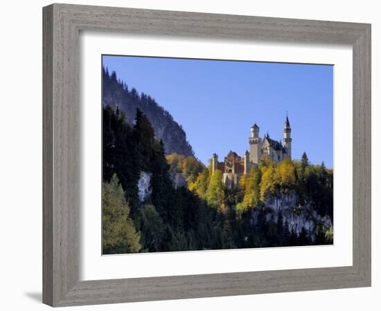 Schloss Neuschwanstein, Fairytale Castle Built by King Ludwig II, Near Fussen, Bavaria, Germany-Gary Cook-Framed Photographic Print